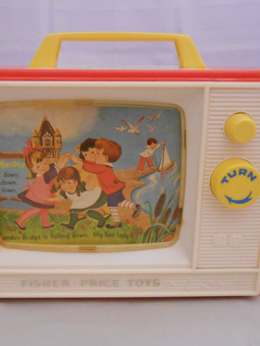 Vintage Fisher Price Giant Screen Music Box TV, Two Tunes, 1966, #114, Toys/Kids